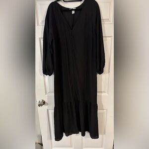 H&M Black Long Sleeve Dress